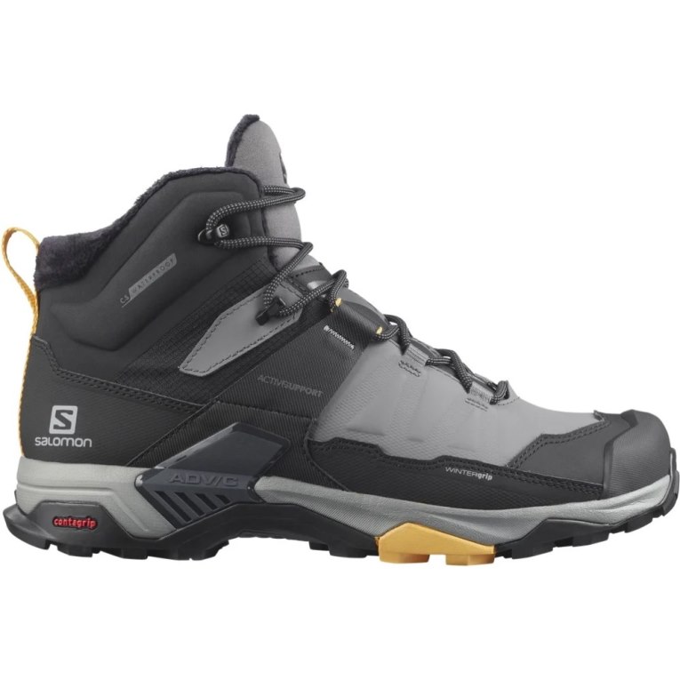 Botas de Inverno Salomon X Ultra 4 Mid Inverno Thinsulate Climasalomon Impermeáveis Masculino Pretas Cinzentas | PT V46932